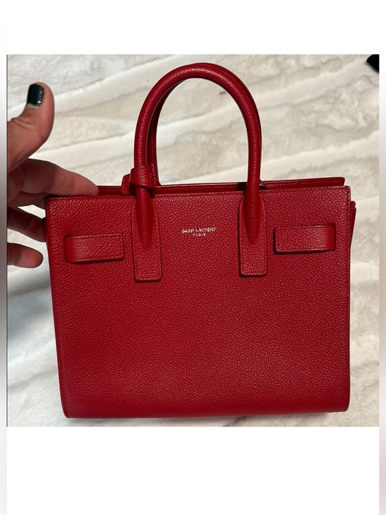 Saint Laurent Handbags - Listing for Mom - Saint Laurent Red Small Sac de Jour Leather Tote